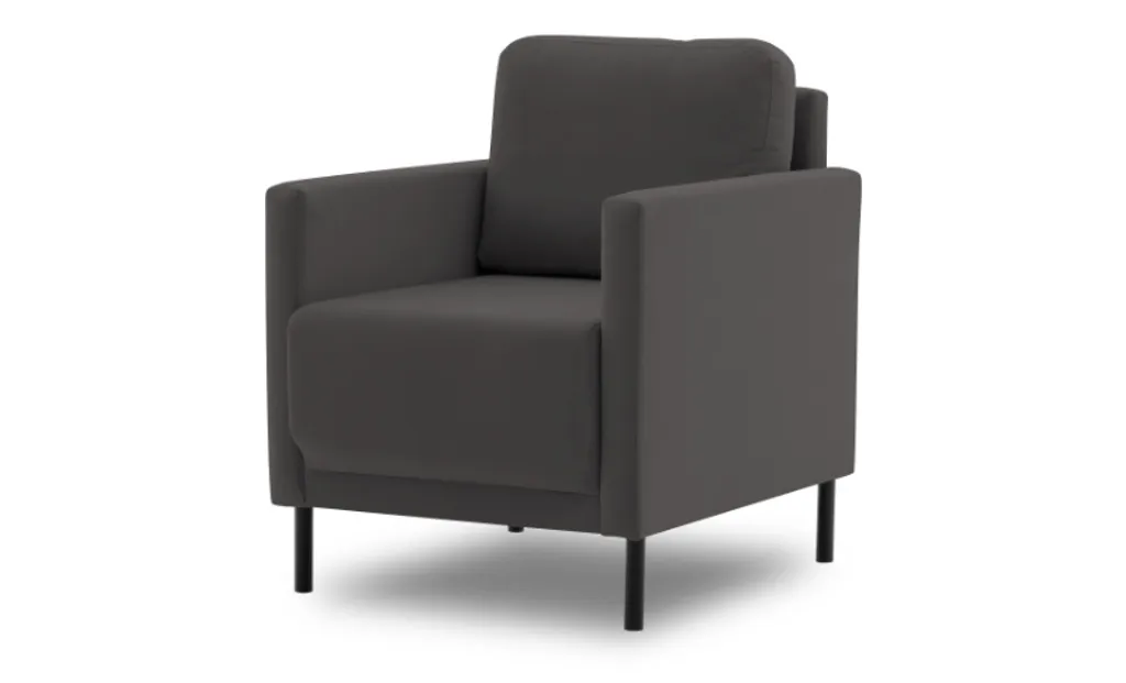 Sessel LAYA 55 - Polstersessel - Farben zur Auswahl - Minimalistisches Design - Holzfüße - Veloursstoff Stoff TRINITY 15 Dunkelgrau